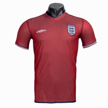 2002 England Away Red Retro Jersey Shirt